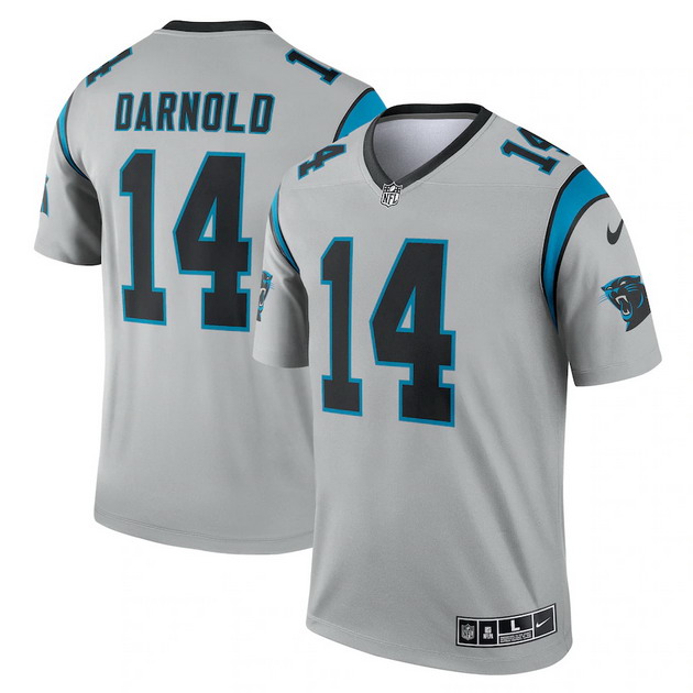 mens nike sam darnold silver carolina panthers inverted legend jersey